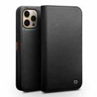 For iPhone 13 Pro Max QIALINO Business Horizontal Flip Leather Case with Holder & Card Slots & Wallet (Black) - 1