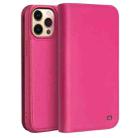 For iPhone 13 Pro Max QIALINO Business Horizontal Flip Leather Case with Holder & Card Slots & Wallet  (Rose Red) - 1