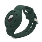 Anti-scratch Shockproof Silicone Bracelet Strap Protective Cover Case For AirTag(Deep Green) - 1