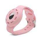 Anti-scratch Shockproof Silicone Bracelet Strap Protective Cover Case For AirTag(Pink) - 1