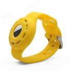 Anti-scratch Shockproof Silicone Bracelet Strap Protective Cover Case For AirTag(Yellow) - 1
