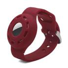 Anti-scratch Shockproof Silicone Bracelet Strap Protective Cover Case For AirTag(Wine Red) - 1