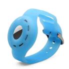 Anti-scratch Shockproof Silicone Bracelet Strap Protective Cover Case For AirTag(Blue Fluorescent) - 1