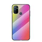 For OnePlus N100 5G Gradient Carbon Fiber Texture TPU Border Tempered Glass Case(Colorful Fiber) - 1