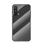 For OnePlus Nord CE 5G Gradient Carbon Fiber Texture TPU Border Tempered Glass Case(Black Fiber) - 1