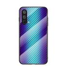 For OnePlus Nord CE 5G Gradient Carbon Fiber Texture TPU Border Tempered Glass Case(Blue Fiber) - 1