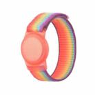 Anti-scratch Shockproof Nylon Bracelet Strap TPU Protective Cover Case For AirTag(Rainbow Color) - 1