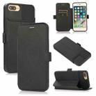 Push Window Double Buckle PU + Silicone Horizontal Flip Leather Case with Holder & Card Slot For iPhone 8 Plus & 7 Plus(Black) - 1