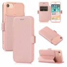 For iPhone SE 2022 / SE 2020 / 8 / 7 Push Window Double Buckle PU + Silicone Horizontal Flip Leather Case with Holder & Card Slot(Rose Gold) - 1