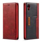 For iPhone XR LC.IMEEKE LC-001 Series PU + TPU Color Matching Frosted Horizontal Flip Leather Case with Holder & Card Slot(Red) - 1