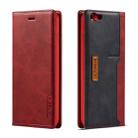 For iPhone 6 / 6s LC.IMEEKE LC-001 Series PU + TPU Color Matching Frosted Horizontal Flip Leather Case with Holder & Card Slot(Red) - 1