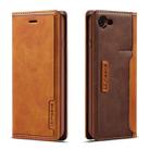 For iPhone 7 / 8 LC.IMEEKE LC-001 Series PU + TPU Color Matching Frosted Horizontal Flip Leather Case with Holder & Card Slot(Brown) - 1
