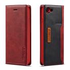 For iPhone 7 / 8 LC.IMEEKE LC-001 Series PU + TPU Color Matching Frosted Horizontal Flip Leather Case with Holder & Card Slot(Red) - 1