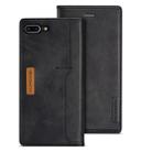 For iPhone 7 Plus / 8 Plus LC.IMEEKE LC-001 Series PU + TPU Color Matching Frosted Horizontal Flip Leather Case with Holder & Card Slot(Black) - 1