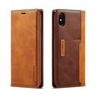 For iPhone XS Max LC.IMEEKE LC-001 Series PU + TPU Color Matching Frosted Horizontal Flip Leather Case with Holder & Card Slot(Brown) - 1