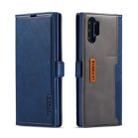 For Galaxy Note 10+ LC.IMEEKE LC-001 Series PU + TPU Color Matching Frosted Horizontal Flip Leather Case with Holder & Card Slot(Blue) - 1