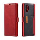 For Galaxy Note 10+ LC.IMEEKE LC-001 Series PU + TPU Color Matching Frosted Horizontal Flip Leather Case with Holder & Card Slot(Red) - 1
