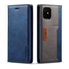 For iPhone 11 LC.IMEEKE LC-001 Series PU + TPU Color Matching Frosted Horizontal Flip Leather Case with Holder & Card Slot(Blue) - 1