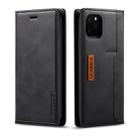 For iPhone 11 Pro LC.IMEEKE LC-001 Series PU + TPU Color Matching Frosted Horizontal Flip Leather Case with Holder & Card Slot(Black) - 1