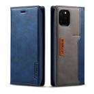 For iPhone 11 Pro LC.IMEEKE LC-001 Series PU + TPU Color Matching Frosted Horizontal Flip Leather Case with Holder & Card Slot(Blue) - 1