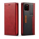 For iPhone 11 Pro LC.IMEEKE LC-001 Series PU + TPU Color Matching Frosted Horizontal Flip Leather Case with Holder & Card Slot(Red) - 1