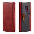 For Huawei Mate 20 LC.IMEEKE LC-001 Series PU + TPU Color Matching Frosted Horizontal Flip Leather Case with Holder & Card Slot(Red) - 1