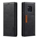 For Huawei Mate 20 Pro LC.IMEEKE LC-001 Series PU + TPU Color Matching Frosted Horizontal Flip Leather Case with Holder & Card Slot(Black) - 1