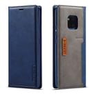 For Huawei Mate 20 Pro LC.IMEEKE LC-001 Series PU + TPU Color Matching Frosted Horizontal Flip Leather Case with Holder & Card Slot(Blue) - 1