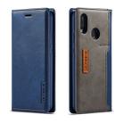 For Huawei P20 Lite LC.IMEEKE LC-001 Series PU + TPU Color Matching Frosted Horizontal Flip Leather Case with Holder & Card Slot(Blue) - 1