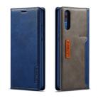 For Huawei P20 Pro LC.IMEEKE LC-001 Series PU + TPU Color Matching Frosted Horizontal Flip Leather Case with Holder & Card Slot(Blue) - 1