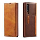 For Huawei P30 LC.IMEEKE LC-001 Series PU + TPU Color Matching Frosted Horizontal Flip Leather Case with Holder & Card Slot(Brown) - 1