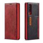 For Huawei P30 LC.IMEEKE LC-001 Series PU + TPU Color Matching Frosted Horizontal Flip Leather Case with Holder & Card Slot(Red) - 1