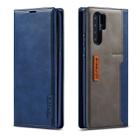 For Huawei P30 Pro LC.IMEEKE LC-001 Series PU + TPU Color Matching Frosted Horizontal Flip Leather Case with Holder & Card Slot(Blue) - 1