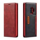 For Galaxy S9+ LC.IMEEKE LC-001 Series PU + TPU Color Matching Frosted Horizontal Flip Leather Case with Holder & Card Slot(Red) - 1