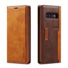 For Galaxy S10e LC.IMEEKE LC-001 Series PU + TPU Color Matching Frosted Horizontal Flip Leather Case with Holder & Card Slot(Brown) - 1