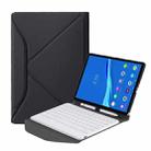 BM10 Diamond Texture Detachable Bluetooth Keyboard Leather Tablet Case with Pen Slot & Triangular Back Support For Lenovo Smart Tab M10 HPD Plus TB-X606F 10.3 inch(Black White) - 1
