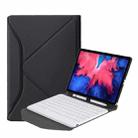 BM12 Diamond Texture Detachable Bluetooth Keyboard Leather Tablet Case with Pen Slot & Triangular Back Support For Lenovo Pad Plus 11 inch TB-J607F / Tab P11 11 inch TB-J606F(Black White) - 1