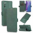 For Samsung Galaxy Note20 Push Window Double Buckle PU + Silicone Horizontal Flip Leather Case with Holder & Card Slot(Green) - 1