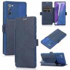 For Samsung Galaxy Note20 Push Window Double Buckle PU + Silicone Horizontal Flip Leather Case with Holder & Card Slot(Blue) - 1