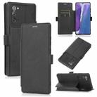 For Samsung Galaxy Note20 Ultra Push Window Double Buckle PU + Silicone Horizontal Flip Leather Case with Holder & Card Slot(Black) - 1