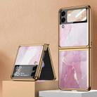 For Samsung Galaxy Z Flip3 5G GKK Electroplating Painted Glass Case(Purple Pink) - 1