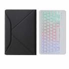 BM10S Backlight Edition Diamond Texture Detachable Bluetooth Keyboard Leather Tablet Case with Pen Slot & Triangular Back Support For Lenovo Smart Tab M10 HPD Plus TB-X606F 10.3 inch(Black White) - 2