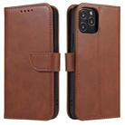 For iPhone 13 mini Calf Texture Buckle Horizontal Flip Leather Case with Holder & Card Slots & Wallet (Brown) - 1