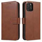 For iPhone 13 Calf Texture Buckle Horizontal Flip Leather Case with Holder & Card Slots & Wallet(Brown) - 1