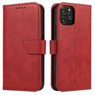 For iPhone 13 Pro Calf Texture Buckle Horizontal Flip Leather Case with Holder & Card Slots & Wallet (Red) - 1