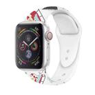 For Apple Watch Series 8&7 41mm / SE 2&6&SE&5&4 40mm / 3&2&1 38mm Christmas Printing Silicone Watch Band(Santa Claus) - 1