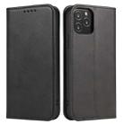 For iPhone 13 mini Calf Texture Magnetic Horizontal Flip Leather Case with Holder & Card Slots & Wallet (Black) - 1