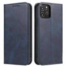 For iPhone 13 mini Calf Texture Magnetic Horizontal Flip Leather Case with Holder & Card Slots & Wallet (Blue) - 1