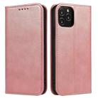 Calf Texture Magnetic Horizontal Flip Leather Case with Holder & Card Slots & Wallet For iPhone 13 mini(Rose Gold) - 1