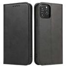 For iPhone 13 Calf Texture Magnetic Horizontal Flip Leather Case with Holder & Card Slots & Wallet(Black) - 1